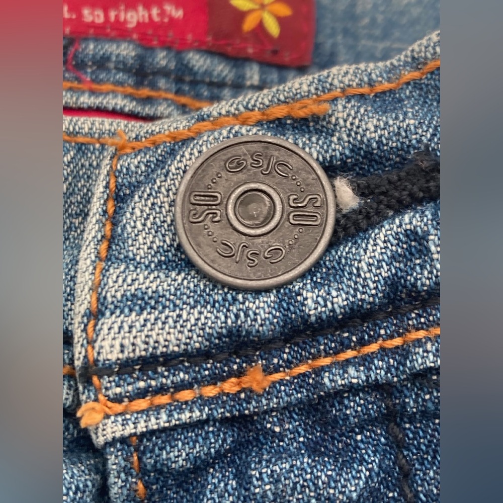 SO Denim Jeans Mini Skirt Size 3 Pockets Distressed Faded 100% Cotton Blue - Picture 3 of 7